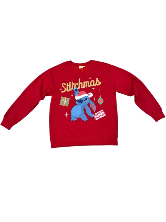Disney Tops - Disney Stitch Christmas Sweatshirt Red Holiday Graphic Pullover